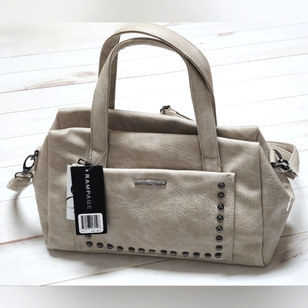 Rampage Studded Shoulder Bag In Greige -  New With Tags